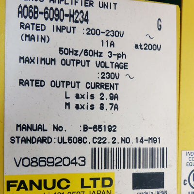 FANUC A06B-6090-H234