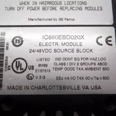 GE FANUC IC660EBD020X
