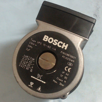 Bosch UPS 15-60   boiler pump head p/n 59876601 Class h Max 3 bar